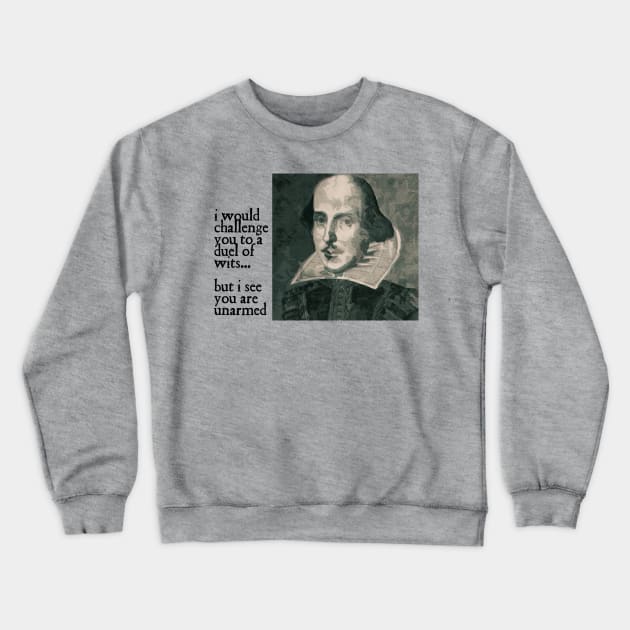 Shakespeare - A Dual Of Wits Crewneck Sweatshirt by The Blue Box